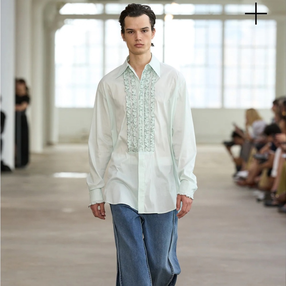 Tibi authentic Cotton Nylon Tuxedo Shirt Small